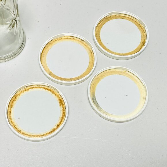 Vintage Kraft 50th Anniversary Glass Cheese Jars Set Of 4 Starburst Pattern - Picture 10 of 12